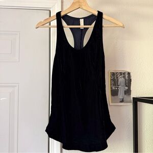 ILLIA dark navy velvet velour racer back tank top